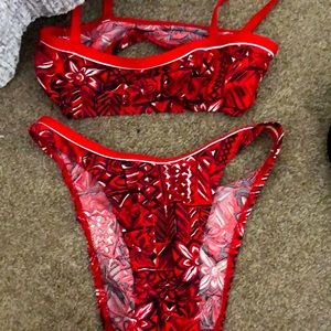 Red swimsuit